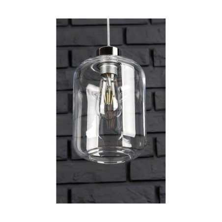 Tarro Lampa Wisząca 1xE27 Max.60W Chrom/Transparentny PVC/Transparentny