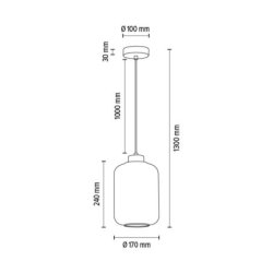 Tarro Lampa Wisząca 1xE27 Max.60W Chrom/Transparentny PVC/Transparentny