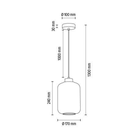 Tarro Lampa Wisząca 1xE27 Max.60W Chrom/Transparentny PVC/Transparentny