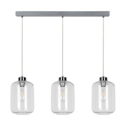 Tarro Lampa Wisząca 3xE27 Max.60W Chrom/Transparentny PVC/Transparentny