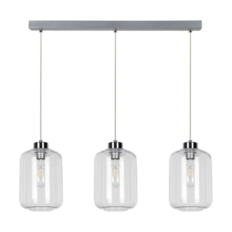 Tarro Lampa Wisząca 3xE27 Max.60W Chrom/Transparentny PVC/Transparentny