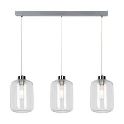 Tarro Lampa Wisząca 3xE27 Max.60W Chrom/Transparentny PVC/Transparentny