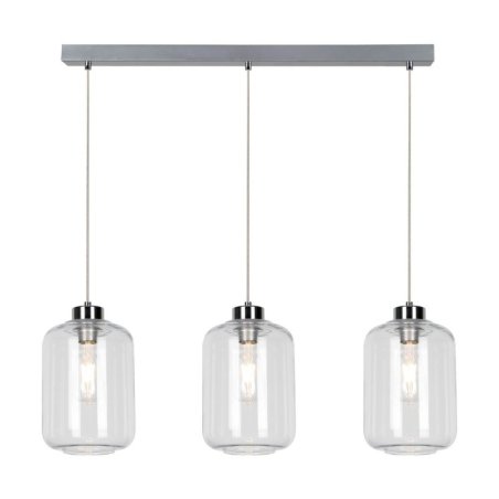 Tarro Lampa Wisząca 3xE27 Max.60W Chrom/Transparentny PVC/Transparentny