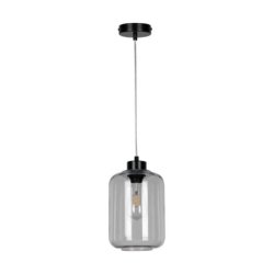 Tarro Lampa Wisząca 1xE27 Max.60W Czarny//Transparentny PVC/Szkło Dymione