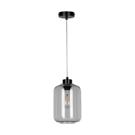Tarro Lampa Wisząca 1xE27 Max.60W Czarny//Transparentny PVC/Szkło Dymione