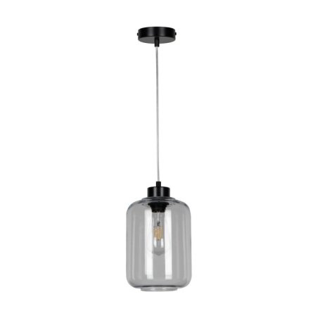 Tarro Lampa Wisząca 1xE27 Max.60W Czarny//Transparentny PVC/Szkło Dymione