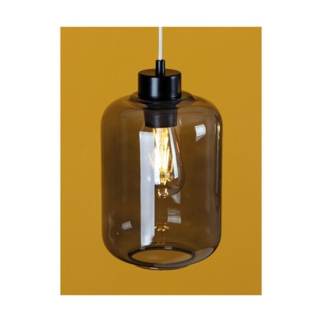 Tarro Lampa Wisząca 1xE27 Max.60W Czarny//Transparentny PVC/Szkło Dymione