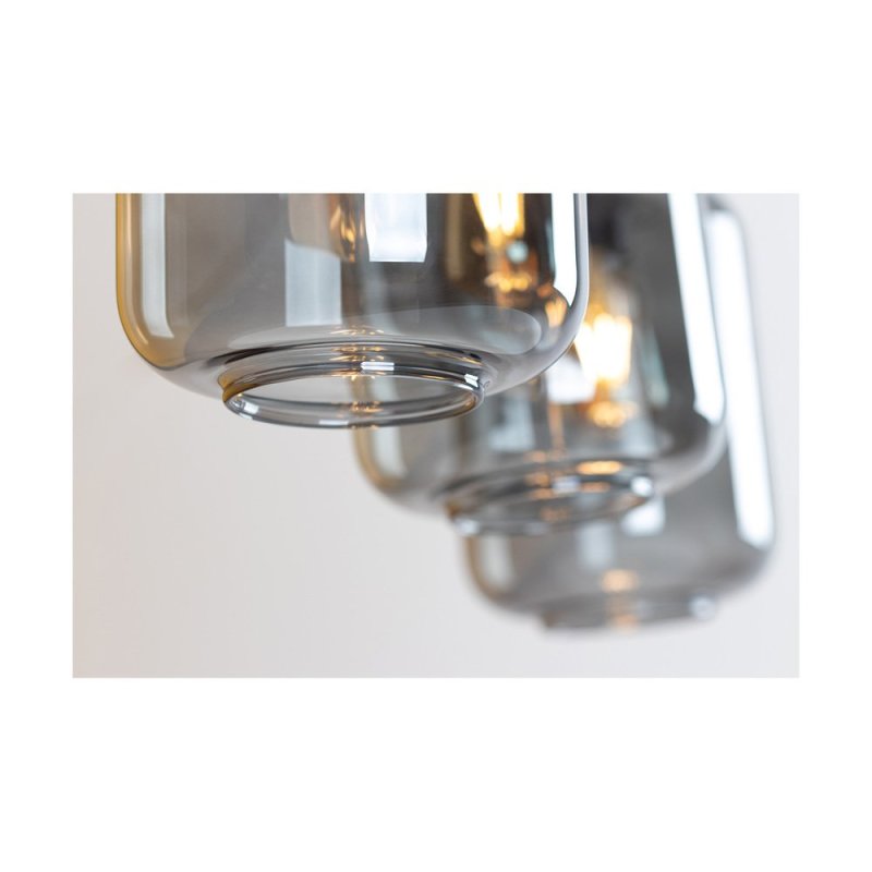 Tarro Lampa Wisząca 3xE27 Max.60W Czarny/Transparentny PVC/Szkło Dymione