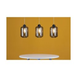Tarro Lampa Wisząca 3xE27 Max.60W Czarny/Transparentny PVC/Szkło Dymione