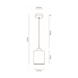 Zefir Lampa Wisząca 1xE27 Max.60W Dąb Olejowany/Transparentny PVC/Biały