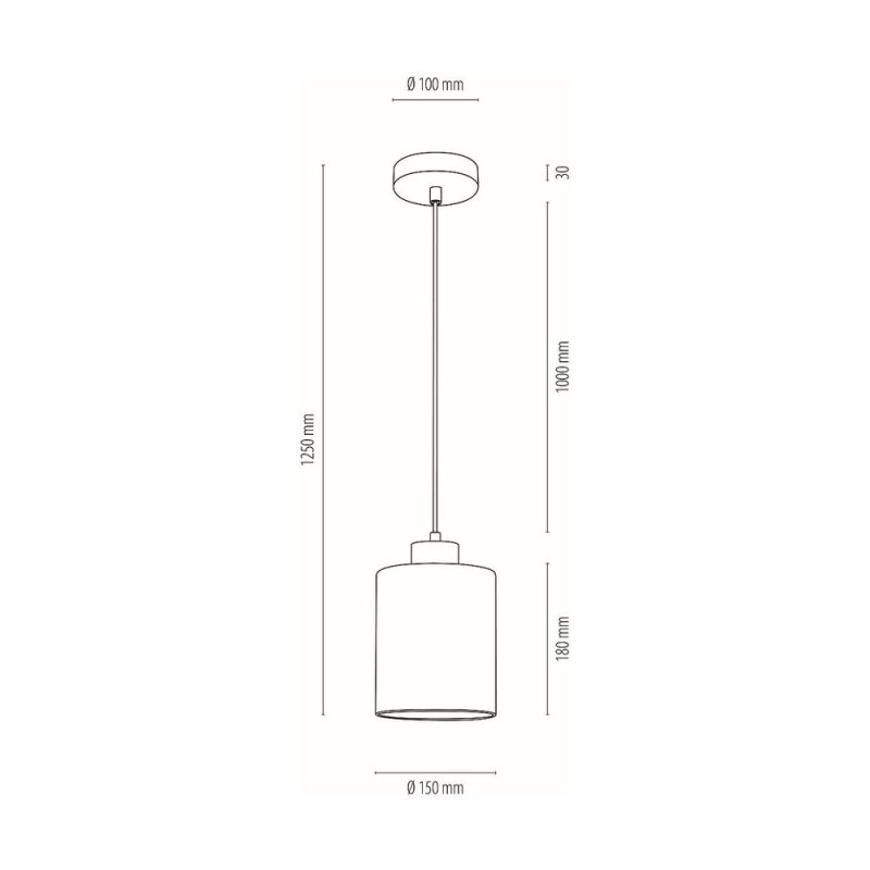 Zefir Lampa Wisząca 1xE27 Max.60W Dąb Olejowany/Transparentny PVC/Biały