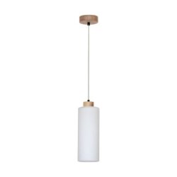 Zefir Lampa Wisząca 1xE27 Max.60W Dąb Olejowany/Transparentny PVC/Biały