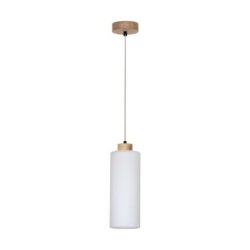 Zefir Lampa Wisząca 1xE27 Max.60W Dąb Olejowany/Transparentny PVC/Biały