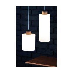 Zefir Lampa Wisząca 1xE27 Max.60W Dąb Olejowany/Transparentny PVC/Biały