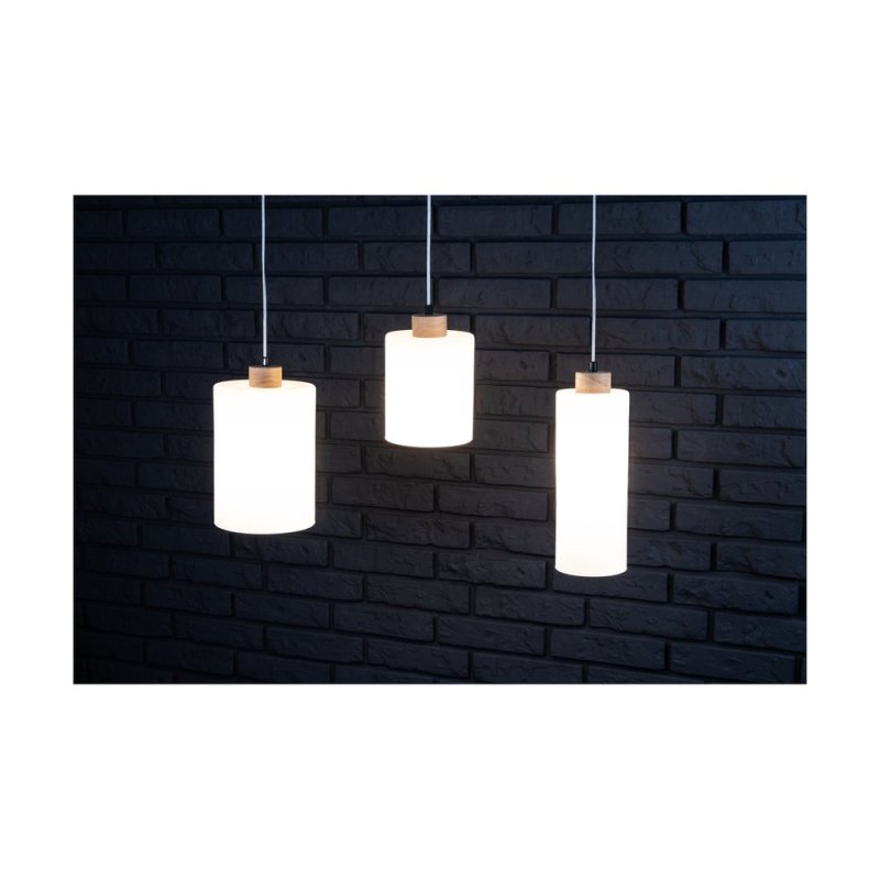 Zefir Lampa Wisząca 1xE27 Max.60W Dąb Olejowany/Transparentny PVC/Biały