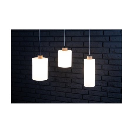 Zefir Lampa Wisząca 1xE27 Max.60W Dąb Olejowany/Transparentny PVC/Biały