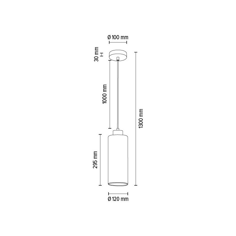 Zefir Lampa Wisząca 1xE27 Max.60W Dąb Olejowany/Transparentny PVC/Biały