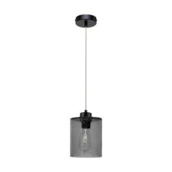 Zefir Lampa Wisząca 1xE27 Max.60W Czarny/Transparentny PVC/Szkło Dymione