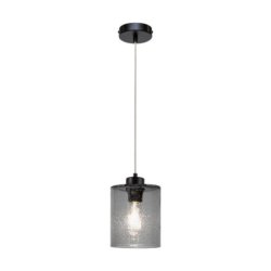 Zefir Lampa Wisząca 1xE27 Max.60W Czarny/Transparentny PVC/Szkło Dymione