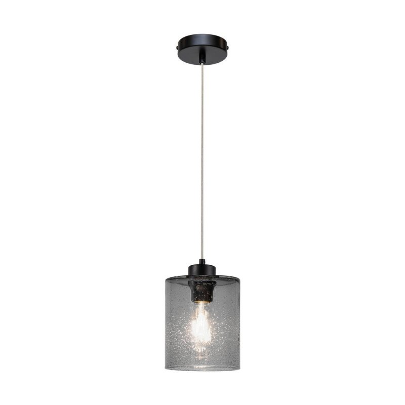 Zefir Lampa Wisząca 1xE27 Max.60W Czarny/Transparentny PVC/Szkło Dymione