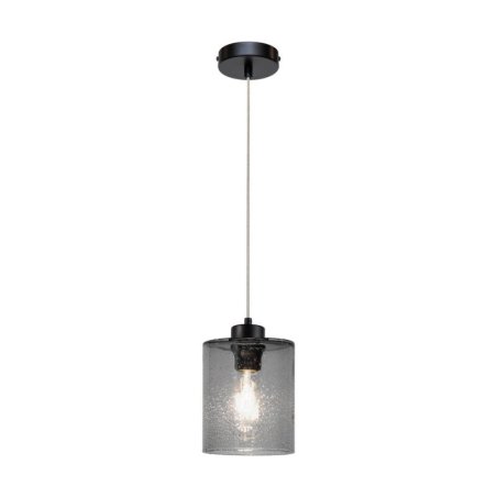 Zefir Lampa Wisząca 1xE27 Max.60W Czarny/Transparentny PVC/Szkło Dymione