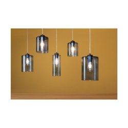 Zefir Lampa Wisząca 1xE27 Max.60W Czarny/Transparentny PVC/Szkło Dymione