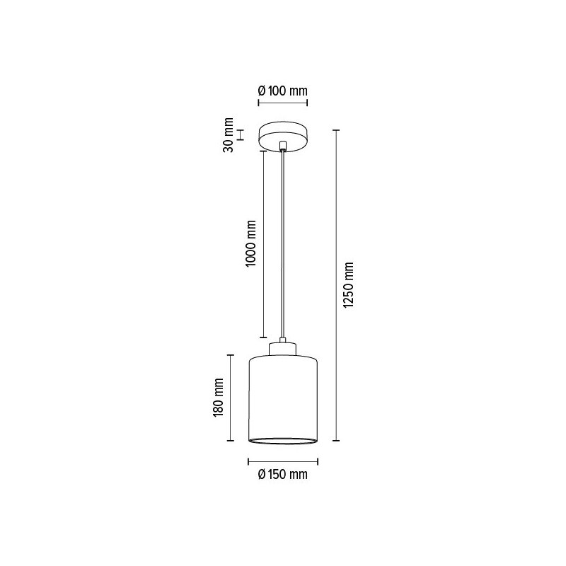 Zefir Lampa Wisząca 1xE27 Max.60W Czarny/Transparentny PVC/Szkło Dymione