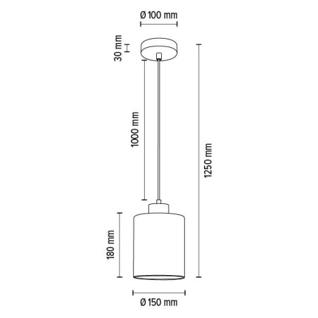 Zefir Lampa Wisząca 1xE27 Max.60W Czarny/Transparentny PVC/Szkło Dymione