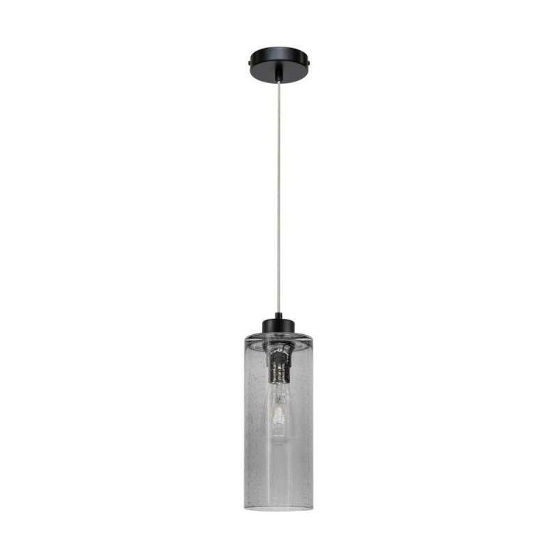 Zefir Lampa Wisząca 1xE27 Max.60W Czarny/Transparentny PVC/Szkło Dymione