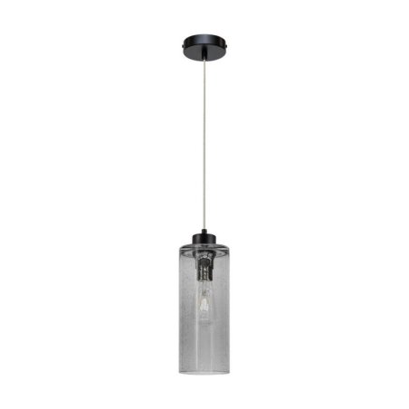 Zefir Lampa Wisząca 1xE27 Max.60W Czarny/Transparentny PVC/Szkło Dymione