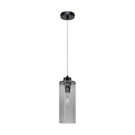 Zefir Lampa Wisząca 1xE27 Max.60W Czarny/Transparentny PVC/Szkło Dymione