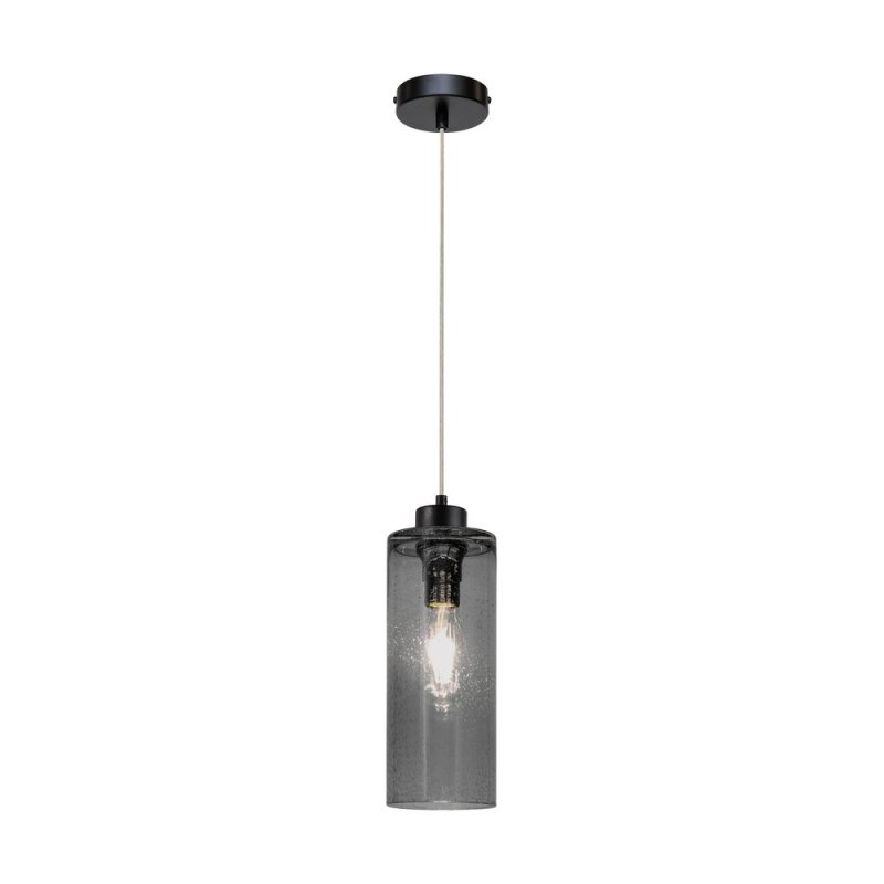 Zefir Lampa Wisząca 1xE27 Max.60W Czarny/Transparentny PVC/Szkło Dymione