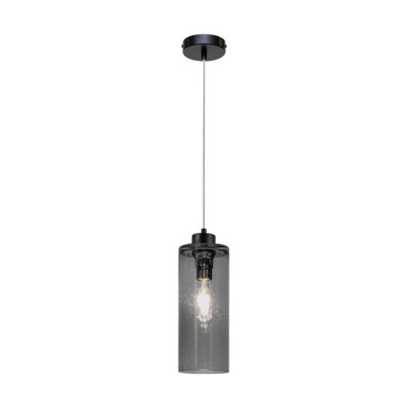 Zefir Lampa Wisząca 1xE27 Max.60W Czarny/Transparentny PVC/Szkło Dymione