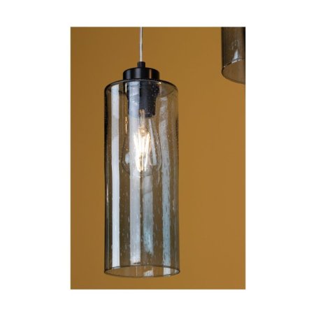 Zefir Lampa Wisząca 1xE27 Max.60W Czarny/Transparentny PVC/Szkło Dymione