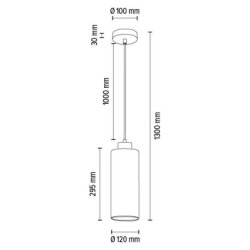 Zefir Lampa Wisząca 1xE27 Max.60W Czarny/Transparentny PVC/Szkło Dymione