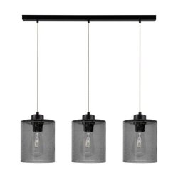 Zefir Lampa Wisząca 3xE27 Max.60W Czarny/Transparentny PVC/Szkło Dymione