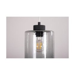 Zefir Lampa Wisząca 3xE27 Max.60W Czarny/Transparentny PVC/Szkło Dymione