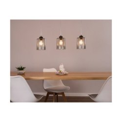 Zefir Lampa Wisząca 3xE27 Max.60W Czarny/Transparentny PVC/Szkło Dymione