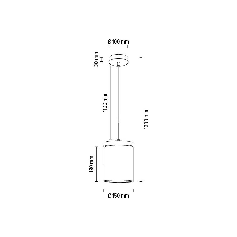Monsun Lampa Wisząca 1xE27 Max.60W Sosna Bejcowana/Czarny PVC/Szkło Dymione
