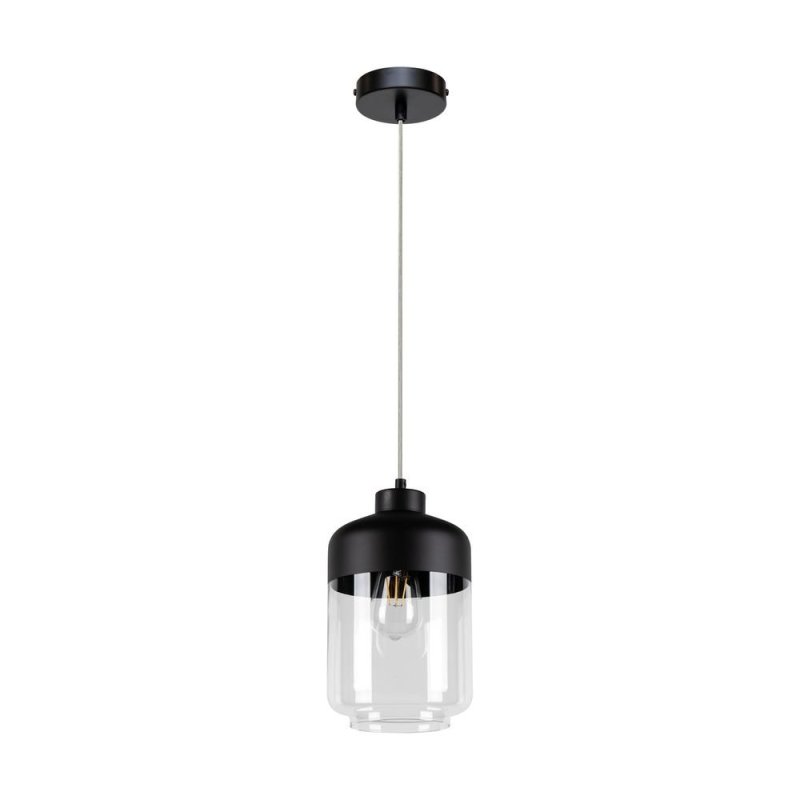 Amaretto Lampa Wisząca 1xE27 Max.60W Czarny/Transparentny PVC/Czarny-Transparentny