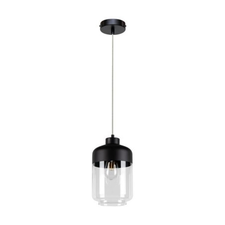Amaretto Lampa Wisząca 1xE27 Max.60W Czarny/Transparentny PVC/Czarny-Transparentny