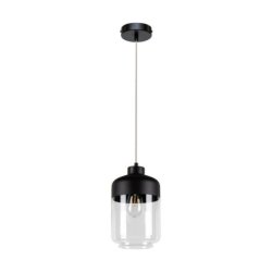 Amaretto Lampa Wisząca 1xE27 Max.60W Czarny/Transparentny PVC/Czarny-Transparentny
