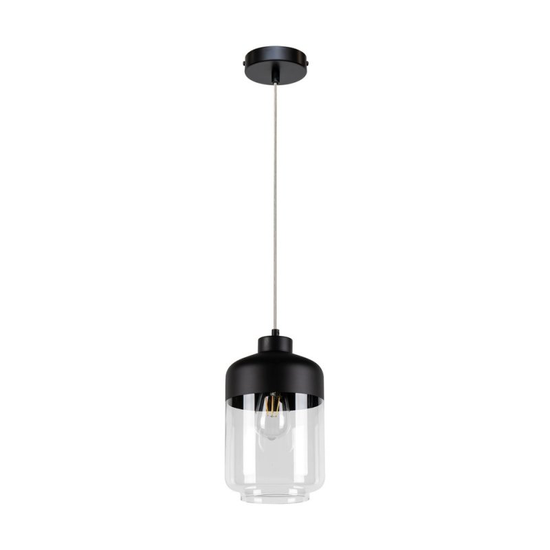 Amaretto Lampa Wisząca 1xE27 Max.60W Czarny/Transparentny PVC/Czarny-Transparentny