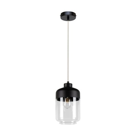 Amaretto Lampa Wisząca 1xE27 Max.60W Czarny/Transparentny PVC/Czarny-Transparentny