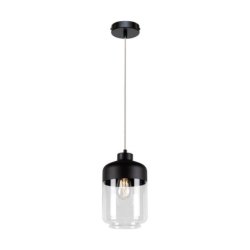 Amaretto Lampa Wisząca 1xE27 Max.60W Czarny/Transparentny PVC/Czarny-Transparentny