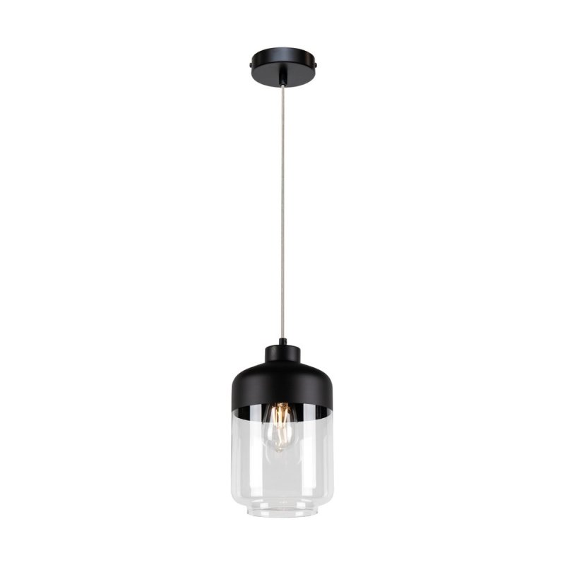 Amaretto Lampa Wisząca 1xE27 Max.60W Czarny/Transparentny PVC/Czarny-Transparentny