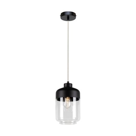 Amaretto Lampa Wisząca 1xE27 Max.60W Czarny/Transparentny PVC/Czarny-Transparentny