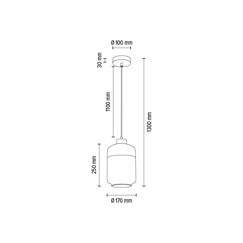Amaretto Lampa Wisząca 1xE27 Max.60W Czarny/Transparentny PVC/Czarny-Transparentny