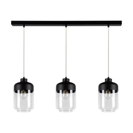 Amaretto Lampa Wisząca 3xE27 Max.60W Czarny/Transparentny PVC/Czarny-Transparentny