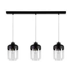 Amaretto Lampa Wisząca 3xE27 Max.60W Czarny/Transparentny PVC/Czarny-Transparentny